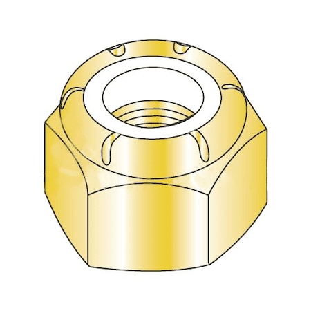 Newport Fasteners Nylon Insert Lock Nut, 1/2"-20, Steel, Grade C, Yellow Zinc, 1000 PK 195091-BR-1000